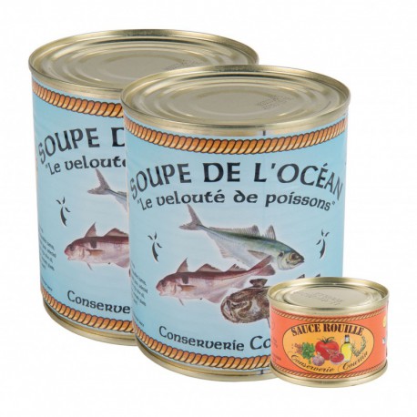 Lot de 2 soupes de l'océan 800 g et une sauce rouille