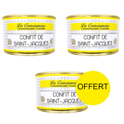 2 confits de Saint-jacques (420g) + le 3 ème offert